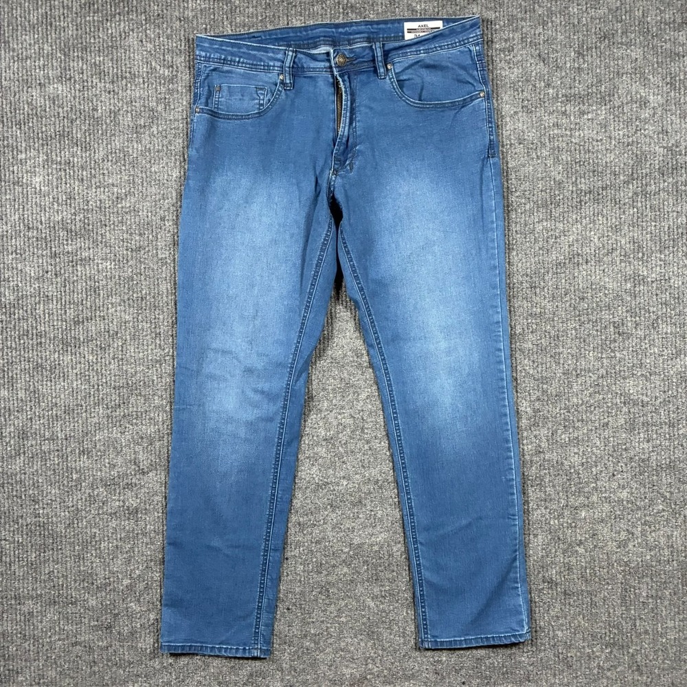 Buffalo David Bitton Axel Slim Stretch Jeans Mens Size 34x30 Blue Denim Low Rise